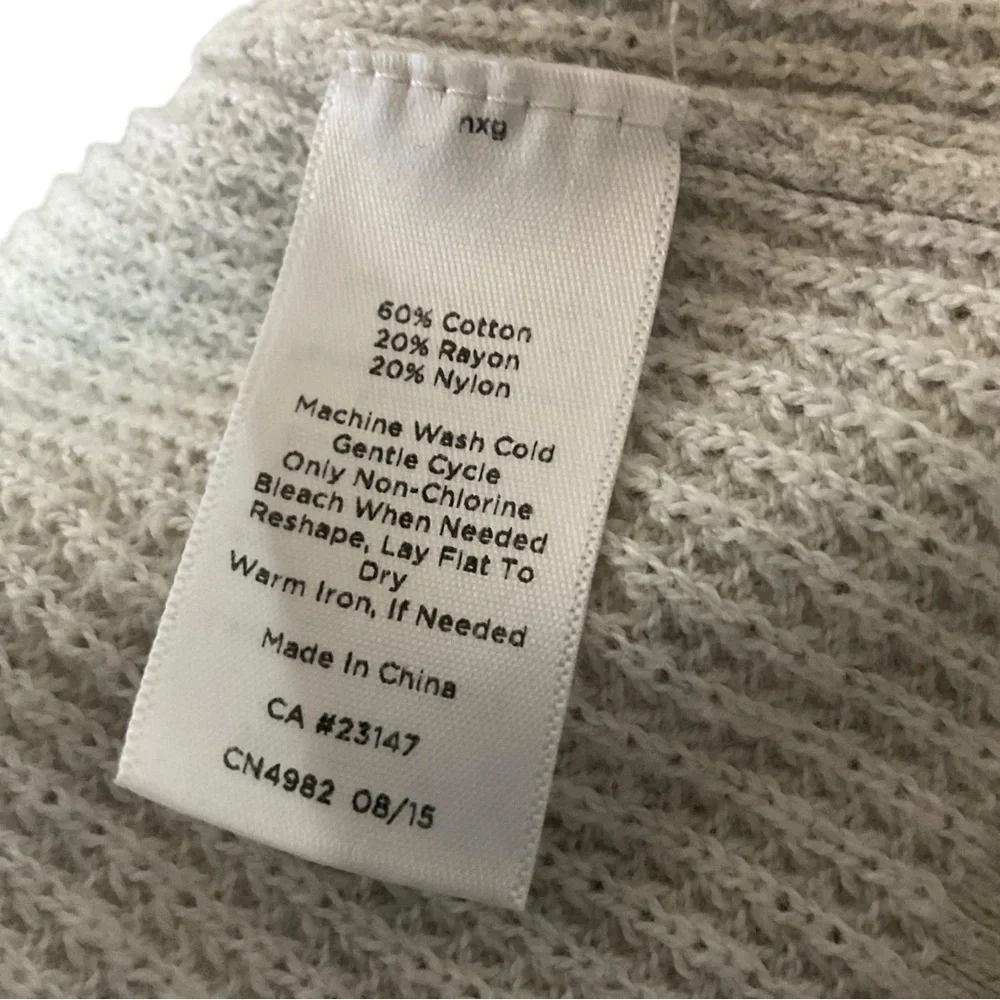 Talbots Waffle Knit Hooded Thermal Sweater 1X Full Zip Neutral Long Lightweight - Picture 11 of 11
